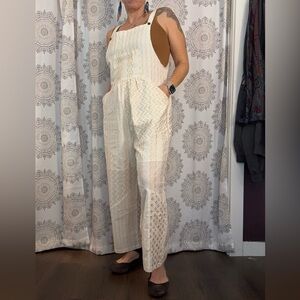Cream Sleeveless Jumpsuit
